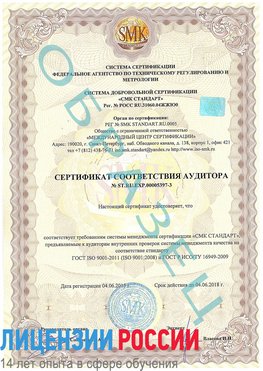 Образец сертификата соответствия аудитора №ST.RU.EXP.00005397-3 Электросталь Сертификат ISO/TS 16949