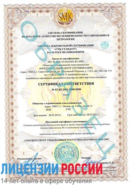 Образец сертификата соответствия Электросталь Сертификат OHSAS 18001