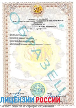 Образец сертификата соответствия (приложение) Электросталь Сертификат ISO 14001